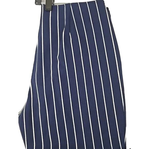 Gap~Woman Size 10~Navy Blue Stripe High Rise Crop Flare Ankle Pants Stretch NWOT - Picture 10 of 12